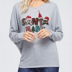 Santa Baby - Glitter Heather Grey